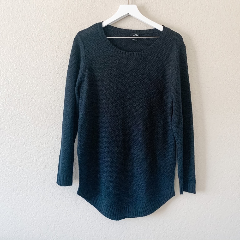 Rue 21 Blue Knit Long Sleeve Sweater, M